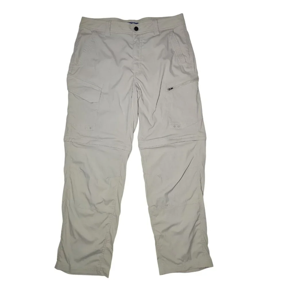 Nepallo Men's Beige Hiking Outdoors Pants Convertible Cargo Lightweight 32x30‎